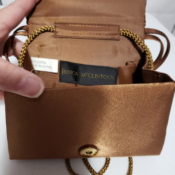 Jessica McClintock Soft Satin Sheen Party Evening Bag - Picture 7 of 10